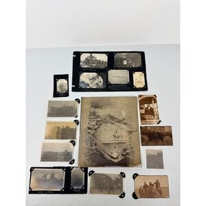 WWII USS Eagle Aircraft Carrier Photo Lot Original US Navy Sailors Slides - BH